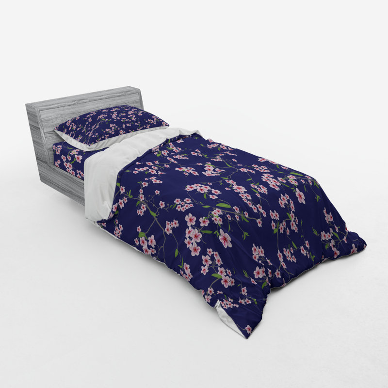 Eclectic Polyester Floral Duvet Cover, Twin XL Duvet Cover + 2 Additional Pieces