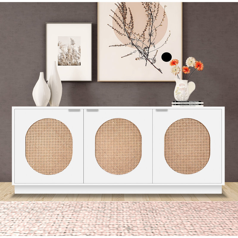 Wanetta 72'' Solid Wood Sideboard, White