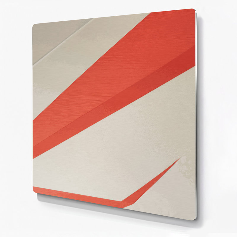 Minimalisme 93, art mural en métal beige, H 8 po x l 8 po