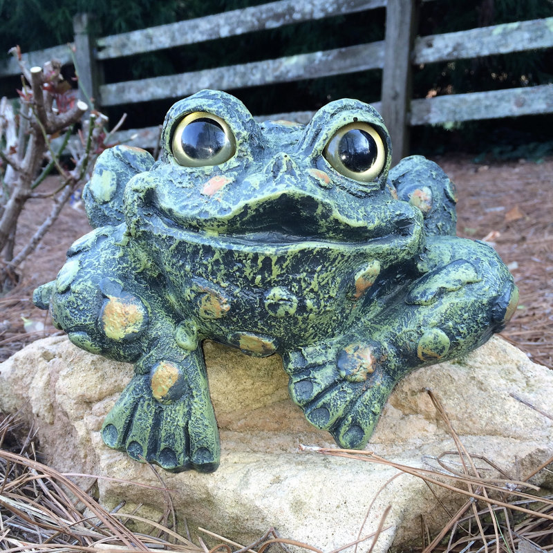 Large Hand-Painted Resin Toad Hollow Shelf-Sitter Statue