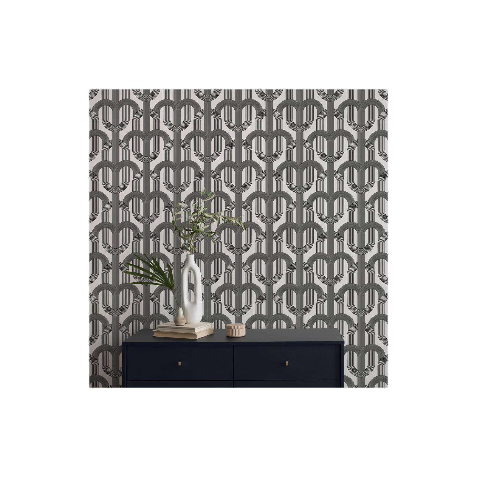 Lattice Peel and Stick Wallpaper, Black