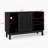47.3" Sideboard Buffet Cabinet With Storage, Farmhouse Fluted Sideboard With 2 Doors & Solid Wood Feet, TV Media Console, Storage Cabinet For Kitchen Dining Living Room Entryway Hallway, Black