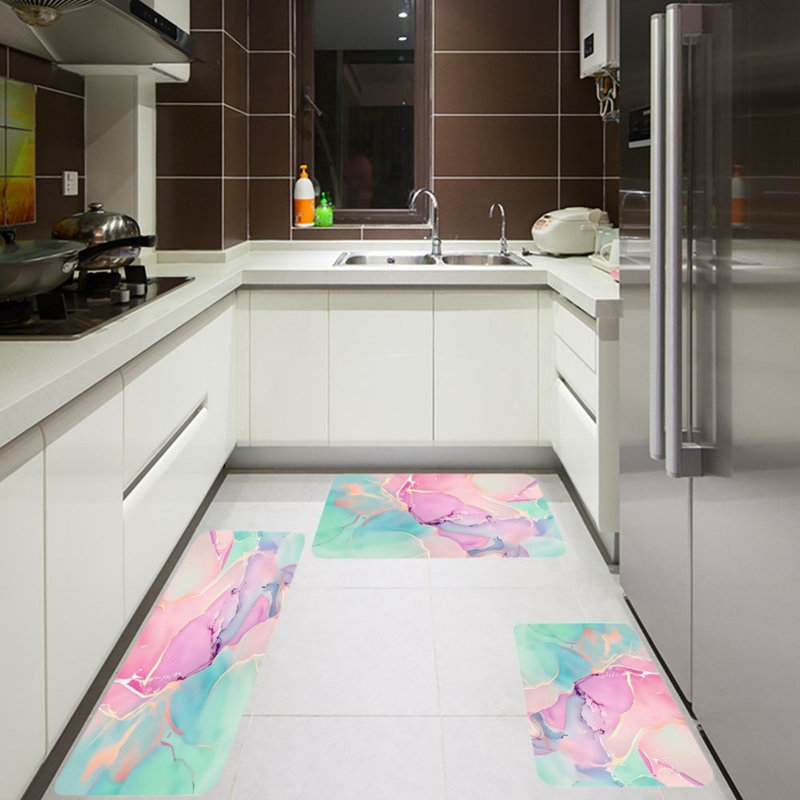 Ensemble de 3 tapis de cuisine Pastel