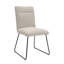 Chaises d'appoint de salle à manger modernes, tissu beige, pieds en métal noir, pieds rembourrés 2 pièces