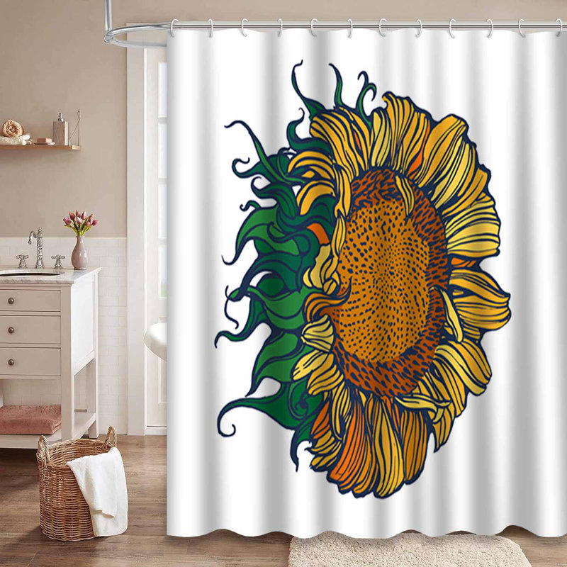 Rideau de douche Sunflower, L 72 po x l 84 po