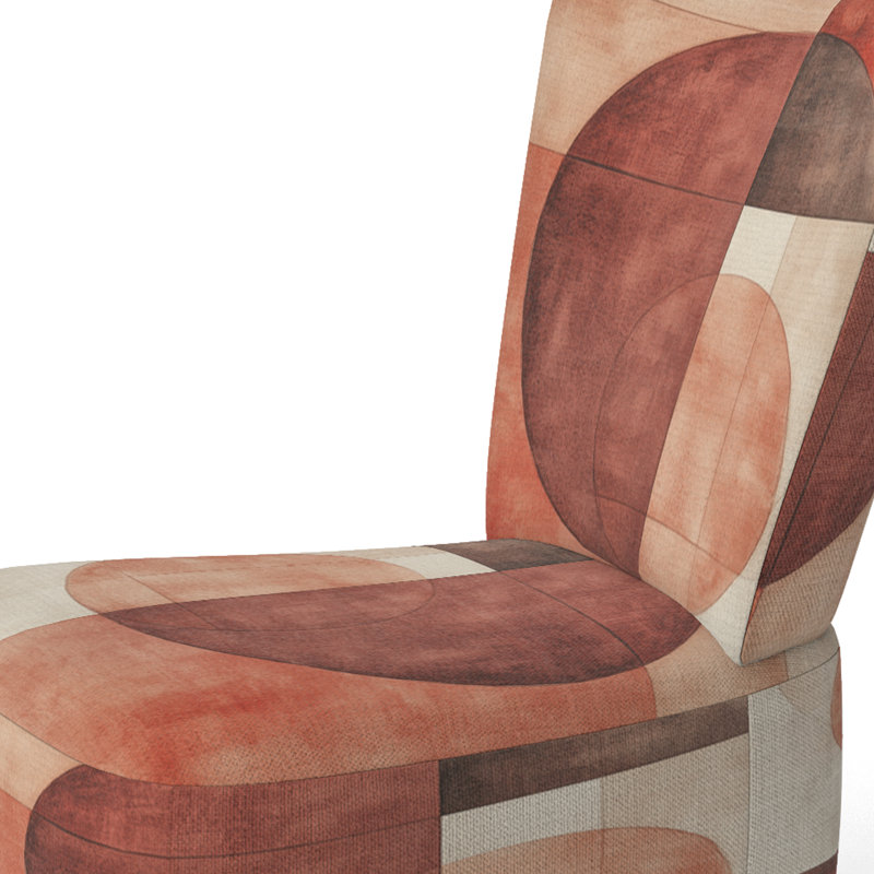 Chaise d'appoint abstraite moderne transitionnelle rembourrée - Chaise d'appoint Terracotta Balance II, Side Chair Armless