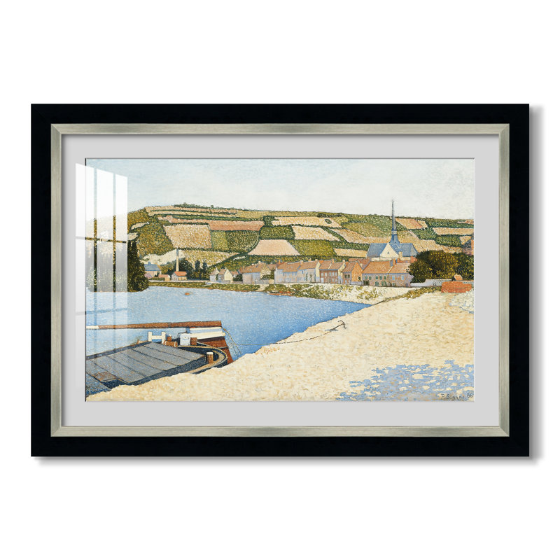 Les rives de l'Andelys, 1886 - Paul Signac - Estampe encadrée sur mesure, Dimensions intérieures 24 po x 34 po