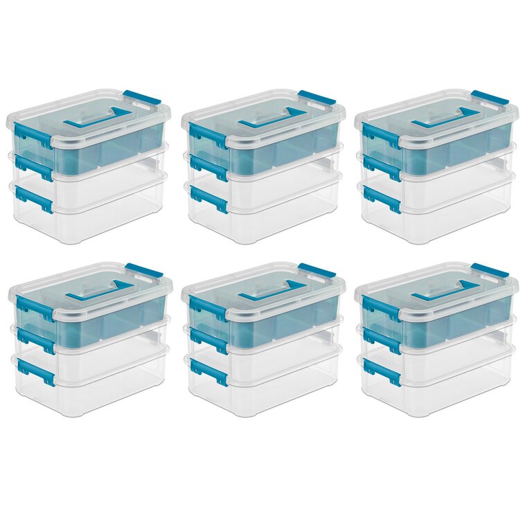 Sterilite Convenient Home 2-Tier Layer Stack Carry Storage Box, Clear (8  Pack), 1 Piece - Foods Co.