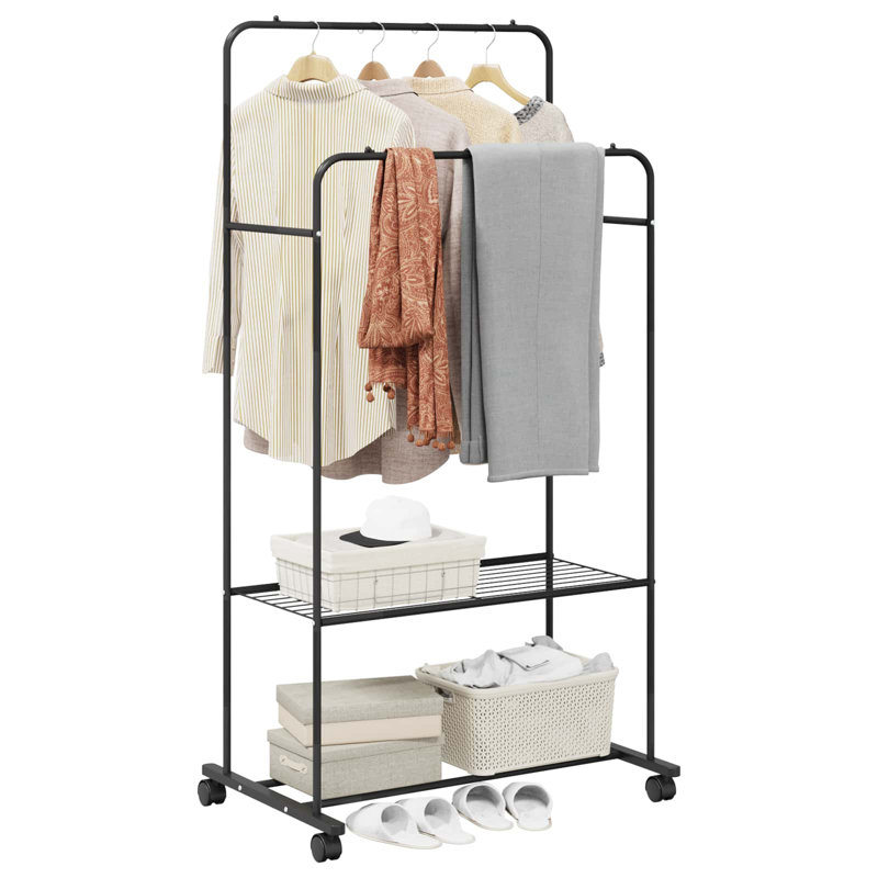 80cm Rolling Clothing Rack, Black