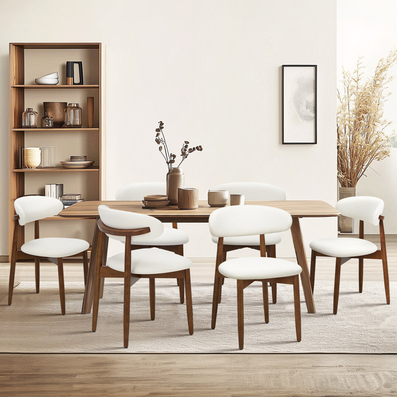 Chaise d'appoint rembourrée en bois massif, Beige