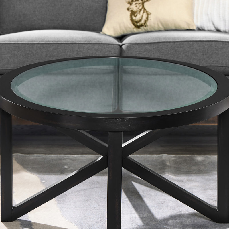 Table basse Modern, Black, 21.49" H x 22.79" L x 22.25" W