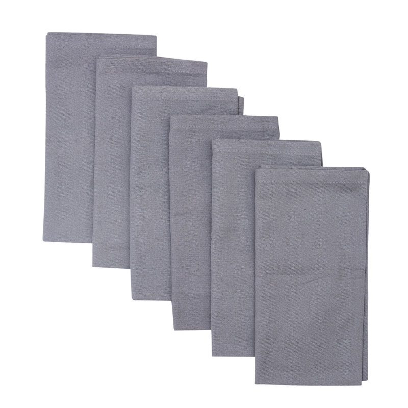 Serviette de table en coton 19 po Germantown, Argent