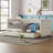Twin Size Corduroy Daybed With Two Drawers And Wood Slat-1475461548