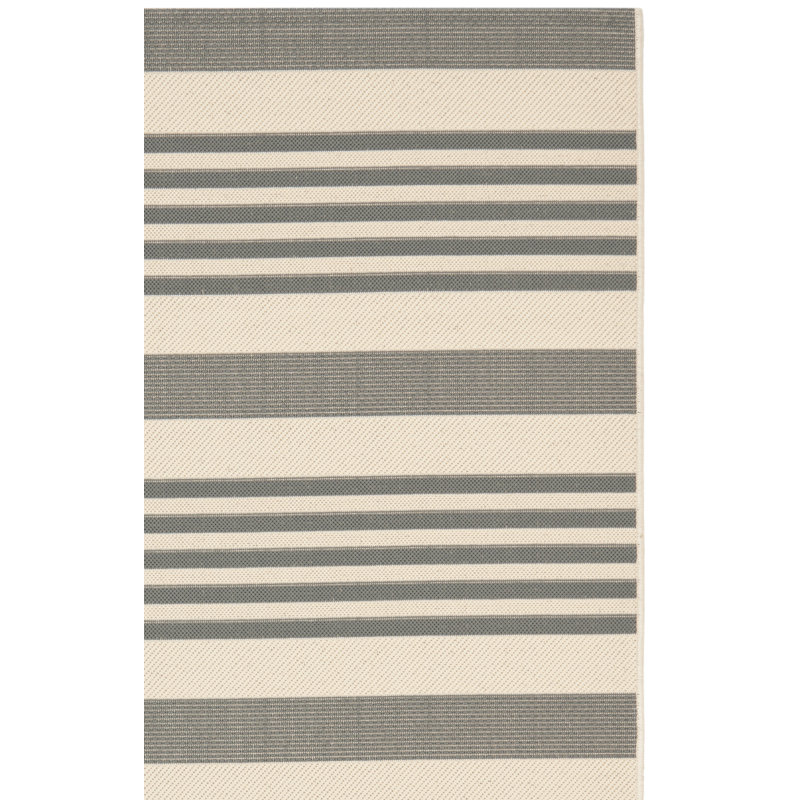 Pontianak Performance Striped Indoor/Outdoor Area Rug, Square 4'