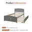 Lit plateforme simple en bois avec lit gigogne-262483977