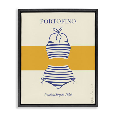 Cadre flottant Portofino à rayures, design par A Barefoot Stylist