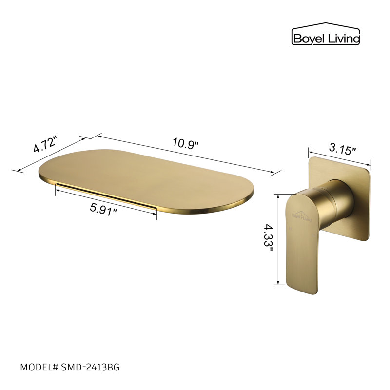 Wall Mounted Optional Single-handle Bathroom Faucet, Brass Gold