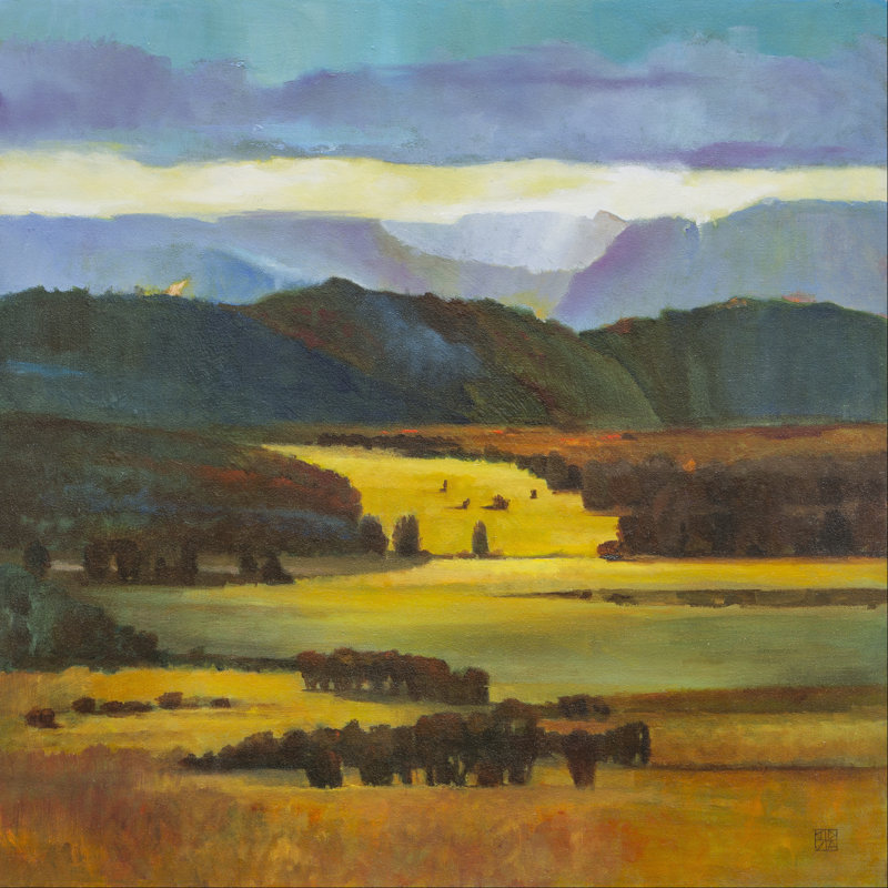 " Mountain Light " by Judith DAgostino, 36" H x 36" W x 1.25" D
