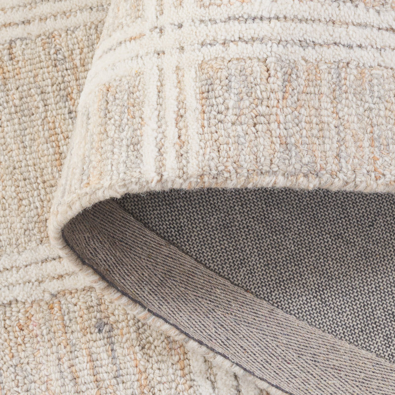 Tapis en laine et coton écossais touffeté à la main Scottsbluff Pine, Carré 6 po