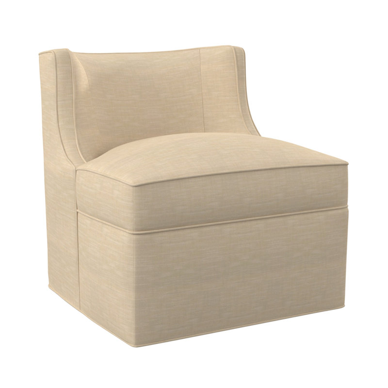 Social Swivel Slipper Chair, UV-Rollo Linen