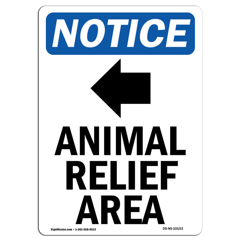 Signe de la zone de soulagement des animaux