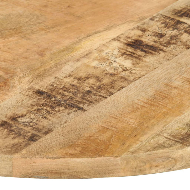 Plateau de table rond en bois massif de manguier, Brun clair, H 1,06 po x l 31,5 po x P 31,5 po