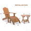 Repose-pieds Tir Adirondack en plastique et bois résistant aux intempéries et à la décoloration pour l'extérieur