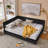 Queen Velvet Upholstered Bed Frame, Sofa Style, Backrest-798725418-798725422