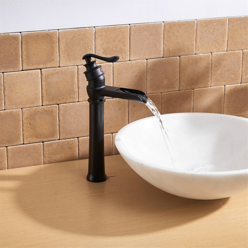 Single-handle Bathroom Faucet with Drain Assembly, Matte Black