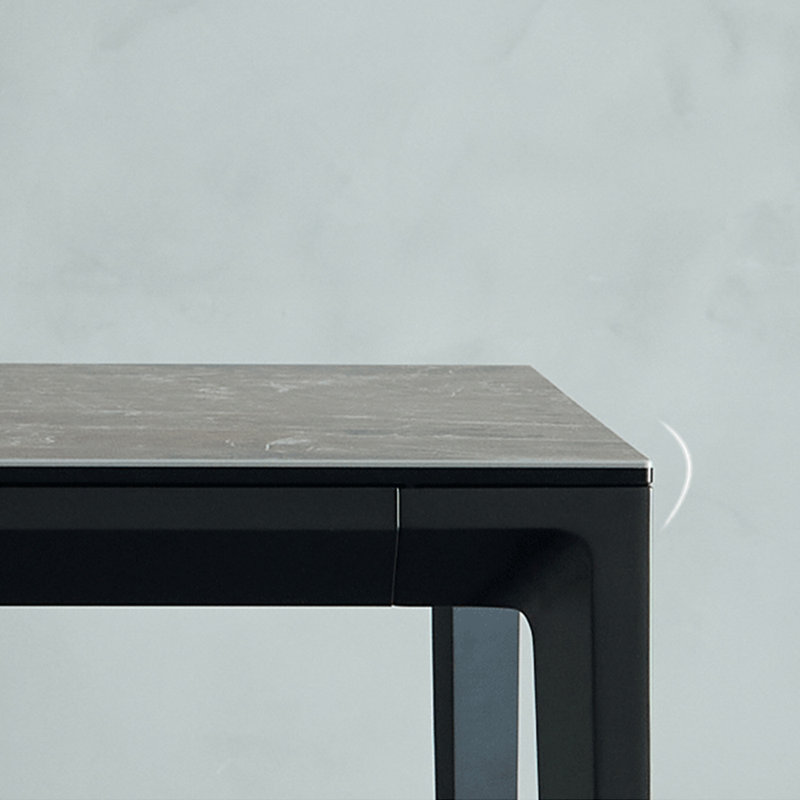 Table de salle à manger en alliage d'aluminium et chaise en acier au carbone, H 29,52 po x L 55,11 po x l 31,49 po