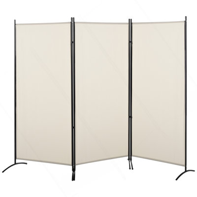 HOMCOM 6' 3 Panel Room Divider, Indoor Privacy Screen For Home, Beige