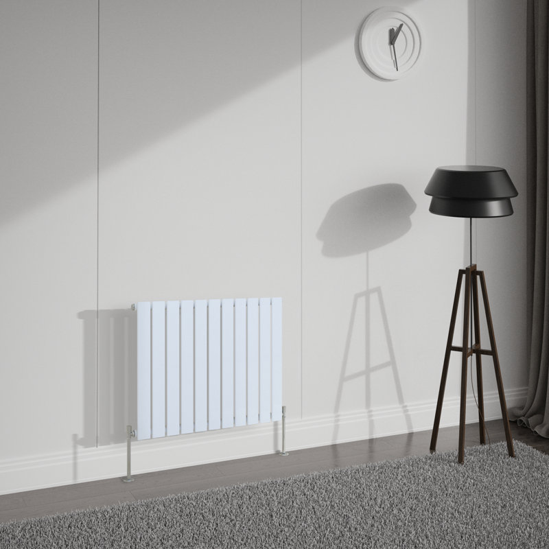 Shonta Horizontal Single Flat Panel Radiator, Gloss White, 60cm H x 74.8cm W