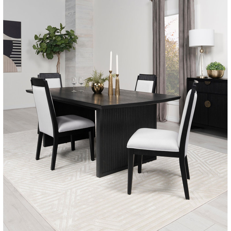 Hohl Extension Leaf Dining Table Set Black, 5