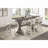 Rustic Look Distressed Gray Finish Counter Height Dining Table Solid Rubberwood Kitchen Dining