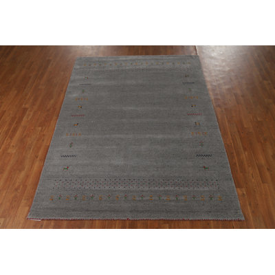 Tapis gris Gabbeh 6x8