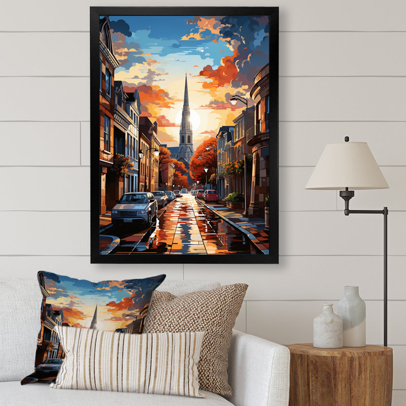 Latoyla City Charleston Popart IV sur toile, H 20 po x l 12 po x P 1 po, Cadre photo noir