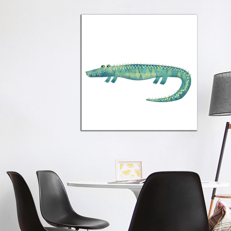 Alligator by Nic Squirrell - Print on Canvas, 93.98 cm H x 93.98 cm W x 3.175 cm D, Wrapped Canvas