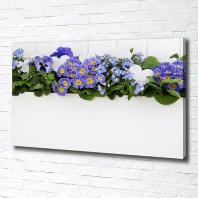 Blue Flowers - No Frame Print on Canvas