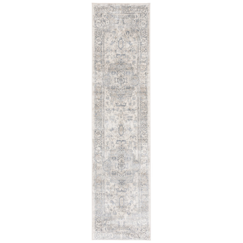 Aurich Oriental Ivory/Gray Area Rug, Runner 2' x 8'
