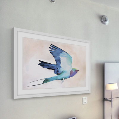 'Lilac Roller' by Christine Lindstrom Framed Print