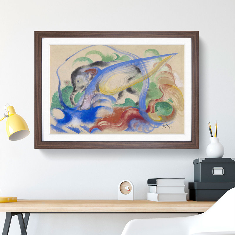 Fairy Animal by Franz Marc - Framed Print, Walnut Framed, 48cm H x 65cm W x 2cm D