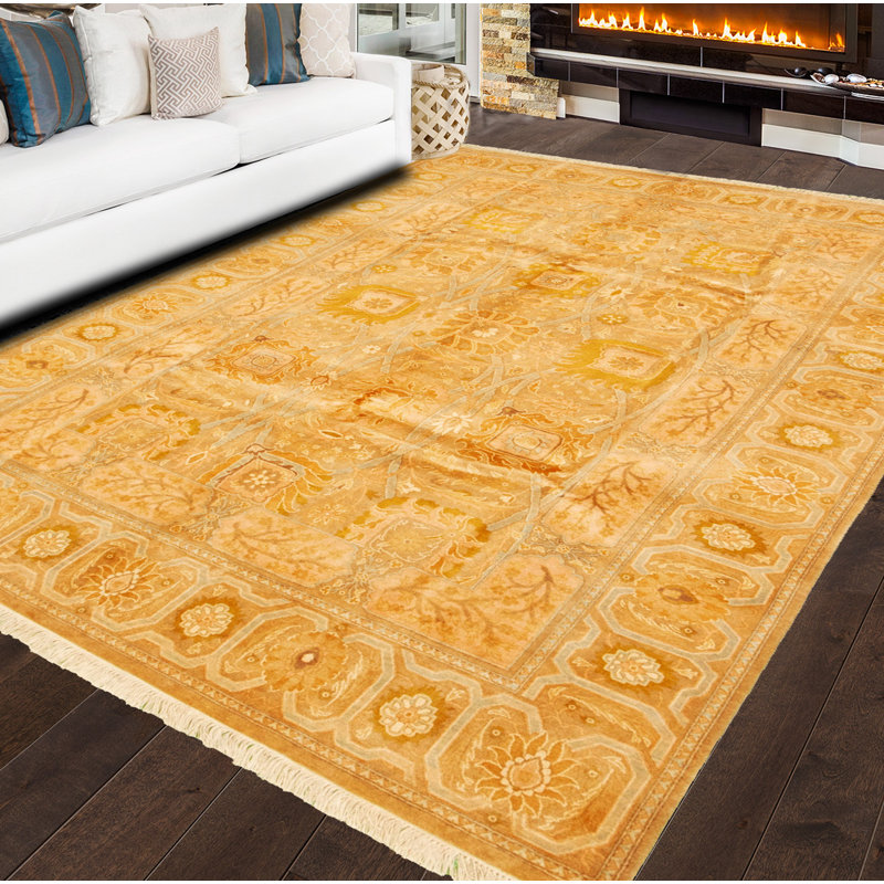 Tapis intérieur en laine 7 pi 1 po x 8 pi 10 po "one-of-kind" à la main-noué la 2010 Agasthya
