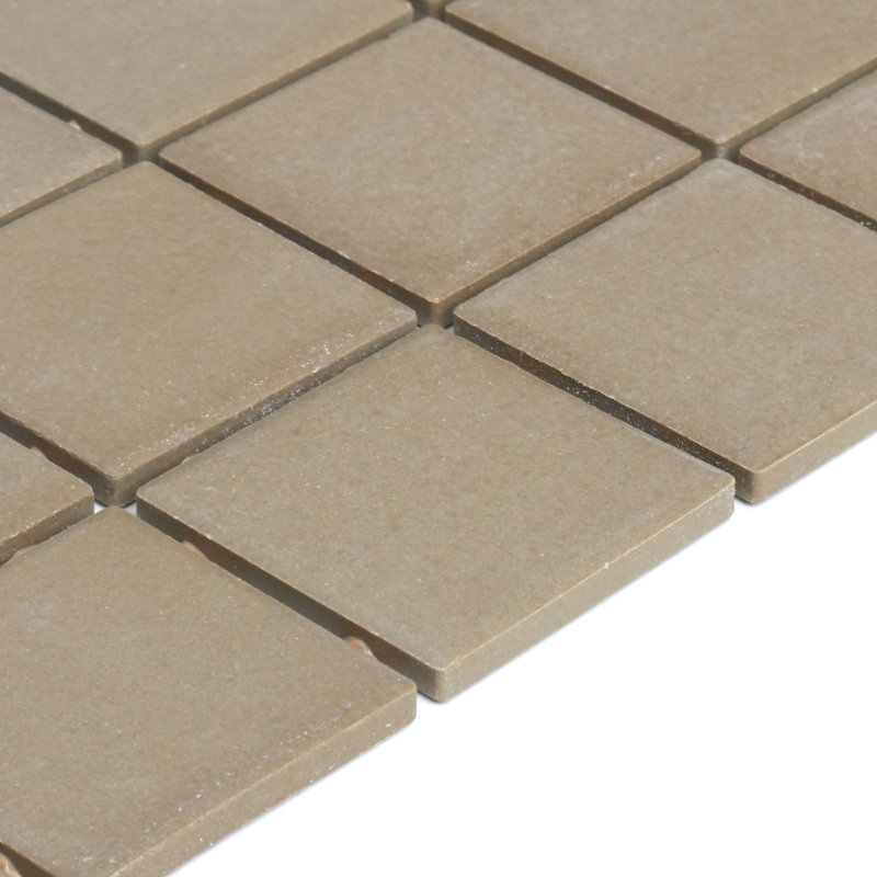 Carreau de mosaïque en porcelaine 12 po x 24 po Dalton, Brun clair élémentaire