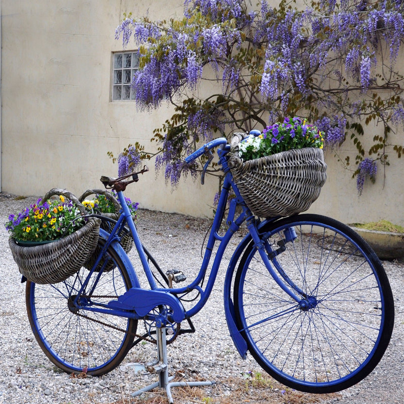 Déco murale pour l'extérieur « bicyclette bleue »