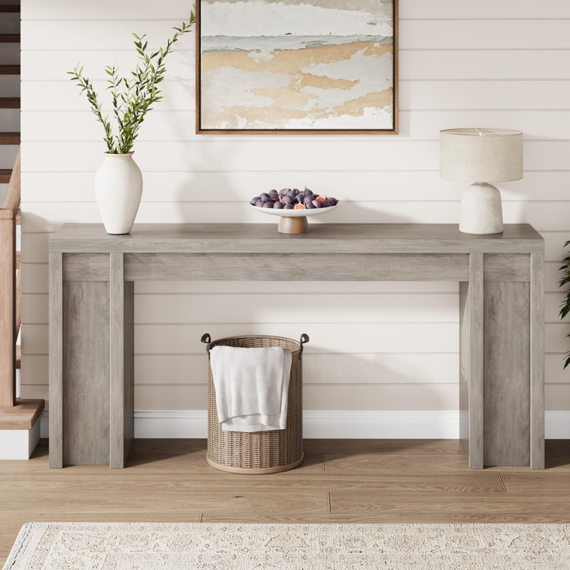 Console de 70,9 po, console de vestibule moderne, longue table de couloir derrière le canapé, conception en bois épais pour le salon, le couloir
