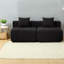 Canapé modulaire en chenille noir modulaire à compression pour la maison