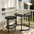 2-Piece Round Nesting Coffee Tables Set, Modern Black Top Stackable Side Tables for Living Room, Balcony, and Small Spaces (Set of 2)