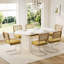 Ensemble de salle à manger élégant à double piédestal avec chaises en velours-908193389-908193378