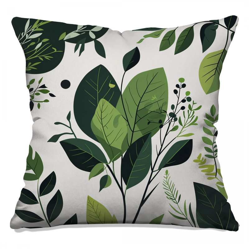 Coussin Leaves, coussins double face nature, 16 po x 16 po