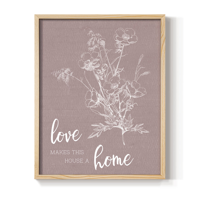 «Love Home», reproduction encadrée - bois massif, Naturel, H 11 po x l 9 po